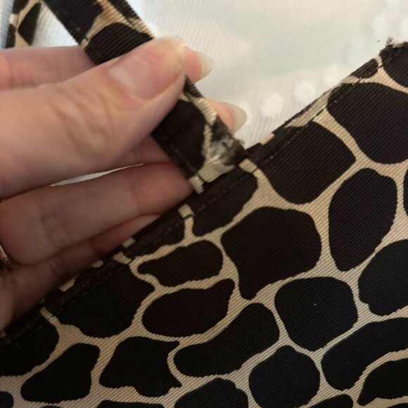 KATE SPADE Vtg 90s Animal Print Nylon Shoulder Bag - Picture 6 of 8